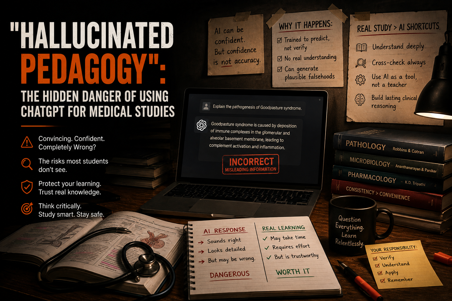 "Hallucinated Pedagogy": The Hidden Danger of Using ChatGPT for Medical Studies